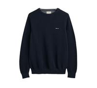 GANT Herrenpullover Cotton Pique C-Neck, Evening Blue, Gr. L