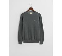 GANT - Rundhalspullover aus Baumwoll-Piqué dark grey melange - Gr. - XXXL