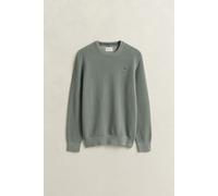 GANT - Rundhalspullover aus strukturierter Baumwolle ceramic grey - Gr. - XL