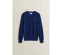 GANT - Rundhalspullover aus strukturierter Baumwolle rich navy - Gr. - XXXL