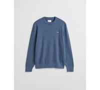 GANT Herren Rundhalspullover mit Mini-Zopfmuster (XXXL) DENIM Blau MELANGE