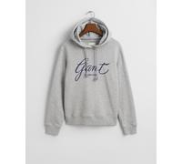 GANT Damen REG Script Hoodie Kapuzenpullover, Light Grey Melange, 36