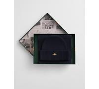 GANT Damen Shield Beanie & Schal Geschenkset (ONE SIZE) EVENING Blau