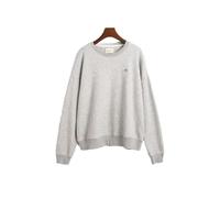 Sweatshirt GANT "SHIELD C-NECK SWEAT", Damen, Gr. XL, grau (light grau melange), Sweatware, Obermaterial: 87% Baumwolle, 13% Polyester, casual, Rundhals, Sweatshirts, Grafische GANT-Stickerei auf der