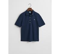 GANT Damen Poloshirt Slim Shield Piqué Schmale Passform Evening Blue Größe M