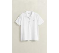 Poloshirt GANT "REGULAR SHIELD", Damen, Gr. XXL, weiß, Single Jersey, Obermaterial: 100% Baumwolle, unifarben, regular fit normal, Rundhals, eingesetzt gerader Abschluss, Shirts, Regular fit mit Polok