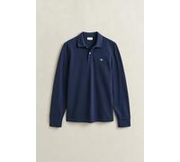 GANT Langarm-Poloshirt REG Shield LS Pique Rugger Klassisches Evening Blue L