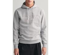 GANT Shield Regular Fit Kapuzen Sweatshirt grey melange, Einfarbig