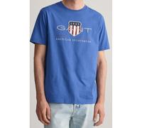 GANT Herren T-Shirt - REGULAR ARCHIVE SHIELD, Rundhals, kurzarm, Baumwolle, Print Blau (Rich Blue) L
