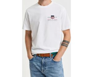 GANT Shield Regular Fit T-Shirt Rundhals weiss, Einfarbig