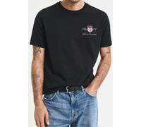 GANT Herren T-Shirt REG ARCHIVE SHIELD EMB – Jersey 100% Baumwolle, Regular Fit, Schwarz XXL