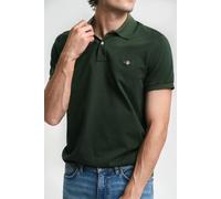 GANT Shield Slim Fit Poloshirt Kurzarm Tartan Green