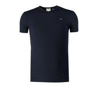 Gant Herren Slim Shield V-Neck T-Shirt T Shirt, Evening Blue, L EU