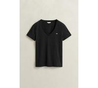 Gant Damen Reg Shield V-Neck T-Shirt, Schwarz, XL EU