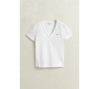 Gant Reg Shield Kurzarm-t-shirt Mit V-ausschnitt L White