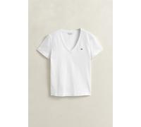 Gant Reg Shield Kurzarm-t-shirt Mit V-ausschnitt M White