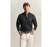 GANT Slim Fit Hemd schwarz, Einfarbig