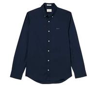 Langarmhemd GANT "SLIM PINPOINT OXFORD", Herren, Gr. L, N-Gr, blau (marine), Web, Obermaterial: 100% Baumwolle, slim fit normal, 2-Knopf-Manschette, Hemden (45426744-L) marine