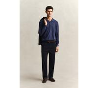 GANT Herren Polopullover aus Baumwollmix-Flammgarn (L) DARK INDIGO MELANGE