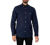 GANT Herren Reg Poplin Shirt Klassisches Hemd, Marine, L EU