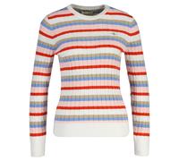 Stretch Cotton Cable Stripe C-Neck
