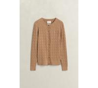 GANT - Strickjacke mit Zopfmuster WARM KHAKI - Gr. - S