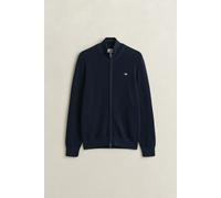 Sweatshirt GANT "Strickjacke MICRO TEXTURED COTTON ZIP CARDIGAN 1er Pack", Herren, Gr. M, blau, Obermaterial: 100% Baumwolle CO., Sweatshirts Sweatshirt (21460430-M) blau