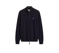 Cardigan GANT "SUPERFINE LAMBSWOOL", Herren, Gr. XL, schwarz (marine), Strick, Obermaterial: 100% Wolle, normal, Rippbündchen, Strickjacken, Reißverschluss, aus Wolle, regular fit (77207231-XL) marine