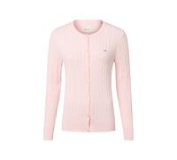 Gant Damen Strickjacke mit Zopfmuster STRETCH COTTON CABLE CARDIGAN Slim Fit, rose, Gr. S