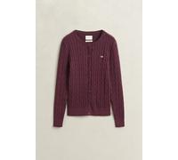 GANT - Strickjacke mit Zopfmuster darkened wine - Gr. - L