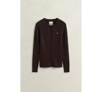 GANT - Strickjacke mit Zopfmuster deep brown - Gr. - S