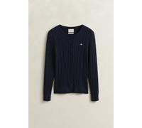 GANT Strickjacke Stretch Cotton Cable Cardigan Zopfmuster Evening Blue L