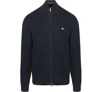 Gant Strickjacke Textur Marine - Größe 3XL Dunkelblau 3XL