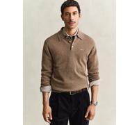 Gant Strickpoloshirt aus Lammwolle Herren Wolle beige, L