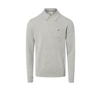 Gant Strickpoloshirt aus Lammwolle Herren Wolle grau, XL