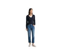 GANT Damen Cabel-Strickpullover - STRETCH COTTON CABLE V-NECK, Zopfstrick Blau 3XL