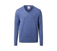 GANT Herren Extrafine Lambswool V-Neck Pullover, Stone Blue Melange, Large