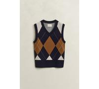 GANT - Strickpullunder aus Wolle mit Argyle-Muster EVENING BLUE - Gr. - M