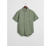 GANT - Stückgefärbtes Regular Fit Leinen Kurzarmhemd kalamata green - Gr. - XL