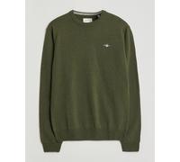 GANT Superfine Lambswool Crew Neck Khaki Green Melange Grün XL