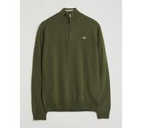 GANT Superfine Lambswool Half Zip Khaki Green Melange Grün M