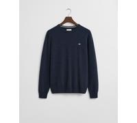 GANT - Superfine Lambswool Rundhalspullover dark navy melange - Gr. - XXL