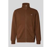 Gant Sweatjacke mit Label-Stitching in Hellbraun, Größe 5XL