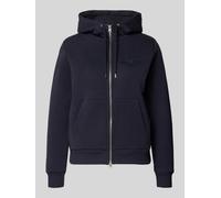 Gant Sweatjacke mit Zweiwege-Reißverschluss und Label-Stitching in Marine, Größe S