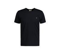 T-Shirt GANT "SLIM SHIELD V-NECK T-SHIRT", Herren, Gr. 4XL, schwarz, Obermaterial: 100% Baumwolle, unifarben, slim fit hüftbedeckend, V-Ausschnitt, abgesteppte Kante, Shirts T-Shirt, mit einer kleinen