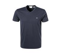 Gant Herren Slim Shield V-Neck T-Shirt T Shirt, Evening Blue, XXL EU