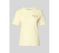 Gant T-Shirt mit Label-Print und Rundhalsausschnitt in Pastellgelb, Größe XXL