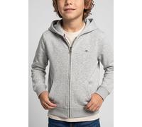 GANT Teen Unisex Shield Zip Hoodie Light Grey Melange Größe: 158/164 | Sportbekleidung Outlet | kids | Grau