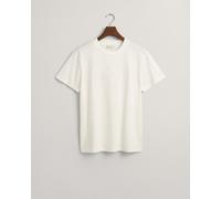 GANT Herren T-Shirt - REG TONAL SHIELD T-SHIRT, Rundhals, Baumwolle, Stickerei Weiß 3XL