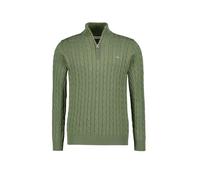GANT Regular Fit Strickpullover Zipgrün, Einfarbig